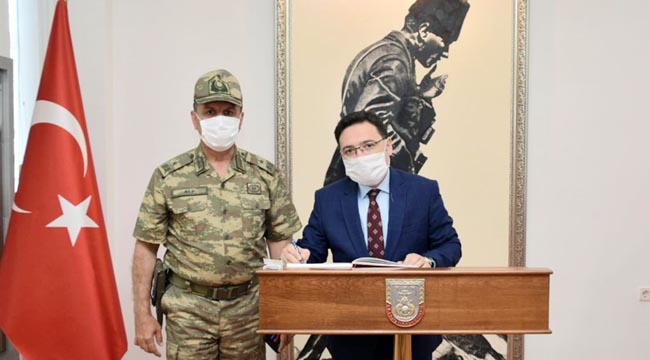 VALİ ÇİÇEK’TEN GARNİZON KOMUTANI ALP’E ZİYARET