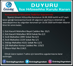 15 BİNA DAHA KARANTİNADA