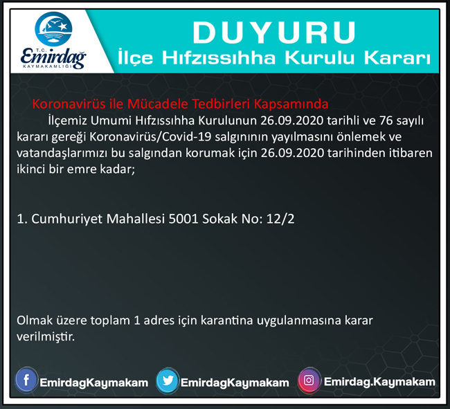 13 BİNA KARANTİNAYA ALINDI