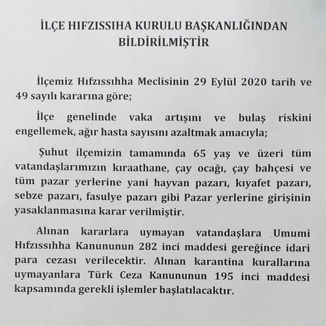 BİR İLÇEDE DAHA KISITLAMA