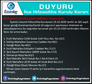 Emirdağ’da 19 bina için karantina kararı alındı