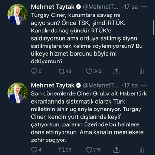 TAYTAK’TAN HABERTÜRK’E SERT TEPKİ