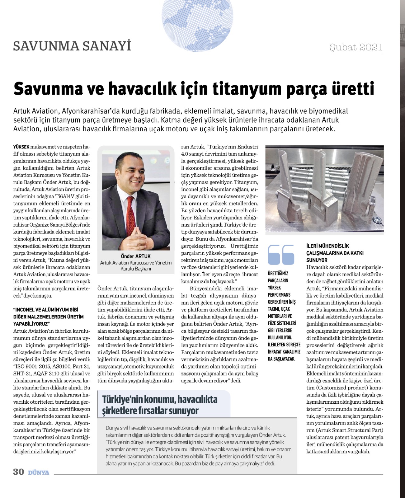 ARTUK AVİATİON DÜNYA’NIN GÜNDEMİNDE