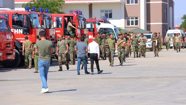 GÖREVİNİ TAMAMLAYAN AZERİ İTFAİYELER ÜLKESİNE DÖNÜYOR