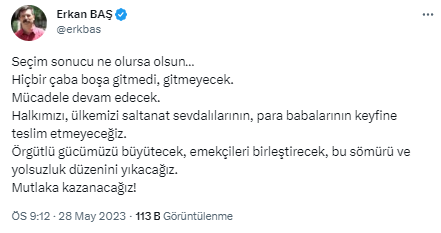 SEÇİM SONUÇLARININ ARDINDAN ERKAN BAŞ'TAN İLK AÇIKLAMA: YOLSUZLUK DÜZENİNİ YIKACAĞIZ
