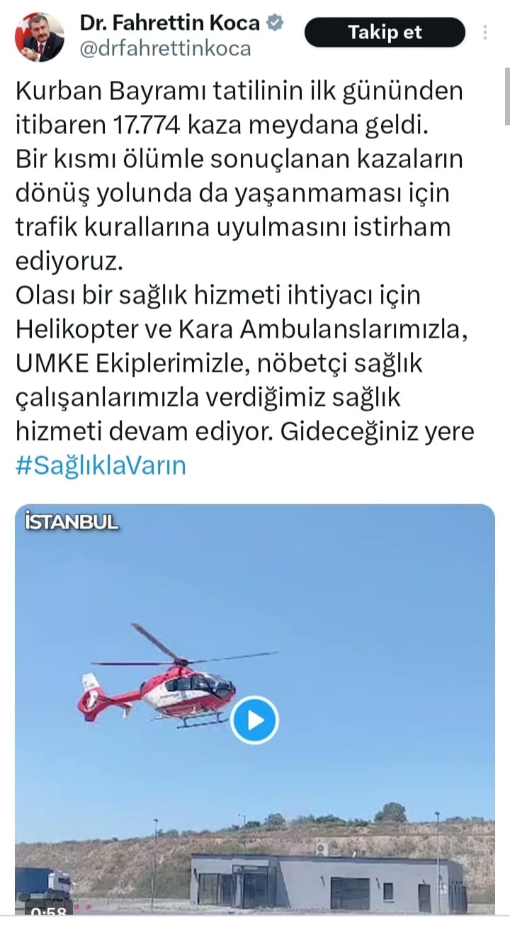 BAKAN KOCA AÇIKLADI