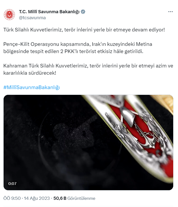 MSB TERÖR İNLERİNİ YERLE BİR ETMEYE DEVAM EDİYOR