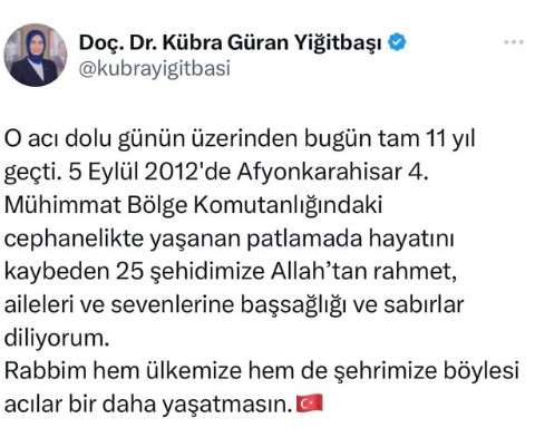 YİĞİTBAŞI MÜHİMMAT ŞEHİTLERİNİ UNUTMADI
