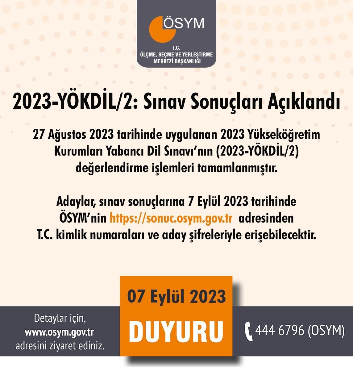 2023-YÖKDİL/2 SONUÇLARI AÇIKLANDI