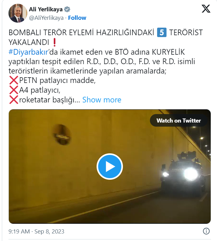 BOMBALI EYLEM HAZIRLIĞINDAKİ 5 TERÖRİST ETKİSİZ HALE GETİRİLDİ