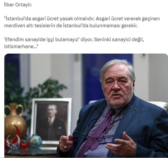 PROF ORTAYLI'DAN TARİHİ ASGARİ ÜCRET YORUMU