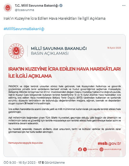HAİNLERE BOMBA YAĞDIRDI 31 HEDEF İMHA EDİLDİ