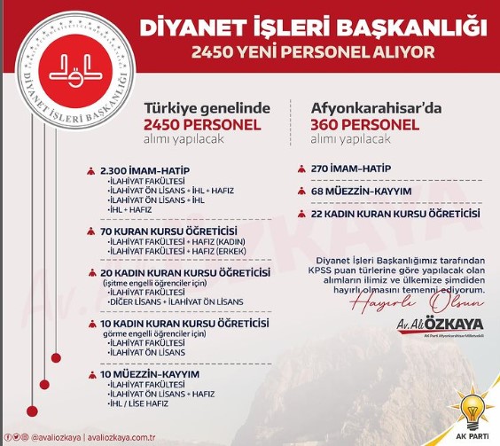 ÖZKAYA MÜJDEYİ VERDİ  AFYONKARAHİSAR'DA 360 PERSONEL ALIMI YAPILACAK