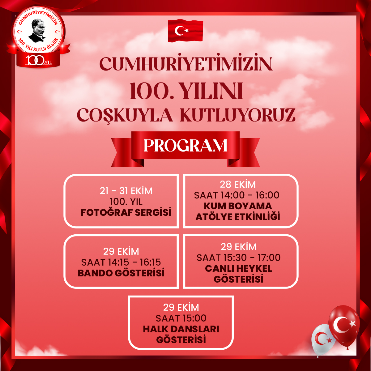 ÖZDİLEK AFYONKARAHİSAR CUMHURİYETİMİZİN 100. YILINI COŞKUYLA KUTLAYACAK