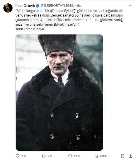 ÜNLÜ TARİHÇİ ORTAYLI'DAN CUMHURİYET'İN 100. YILINA ÖZEL MESAJ