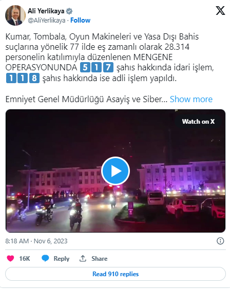 77 İLDE "MENGENE OPERASYONU" DÜZENLENDİ
