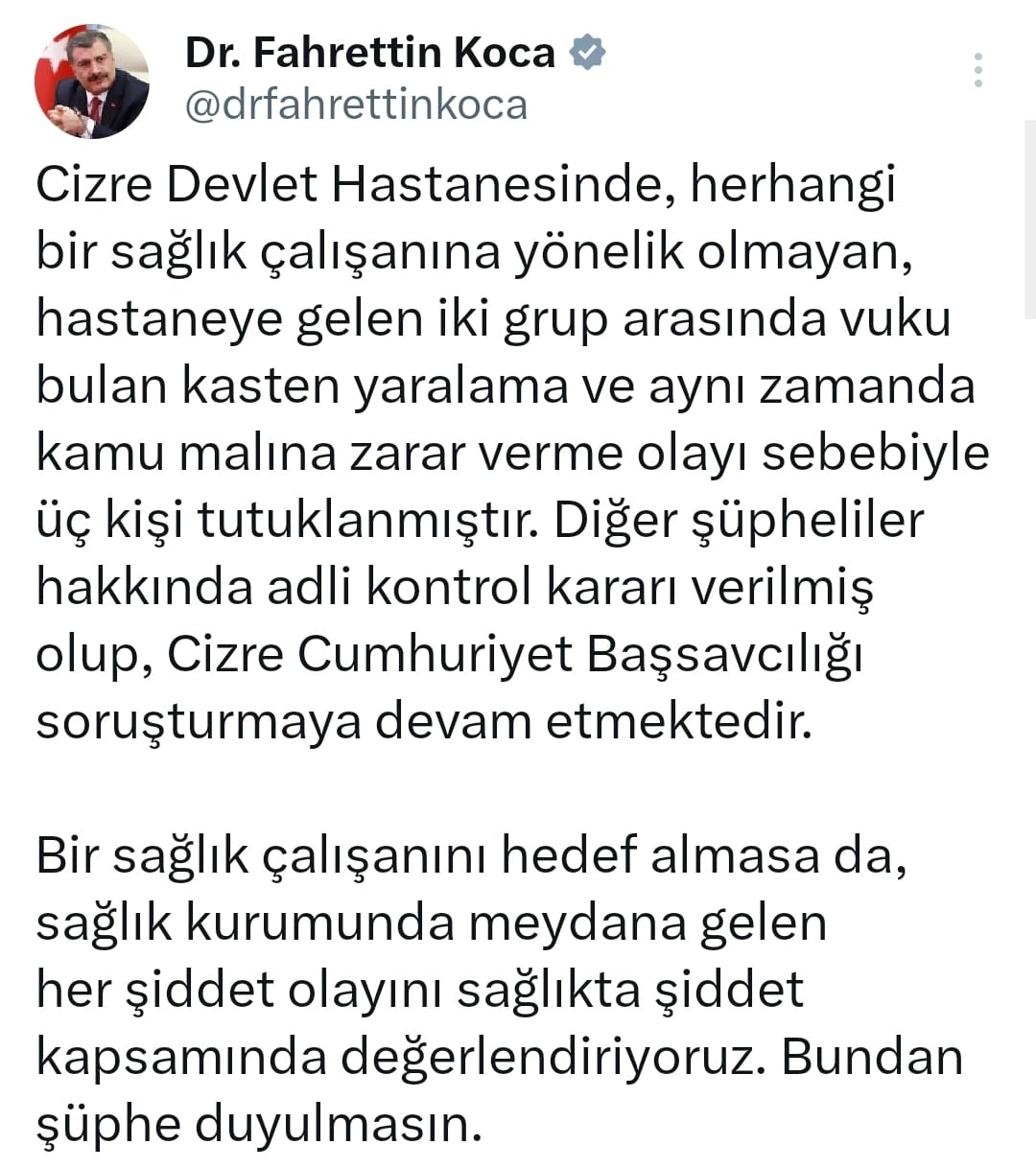 HASTANE'DE YAŞANAN KAVGADA 3 KİŞİ TUTUKLANDI