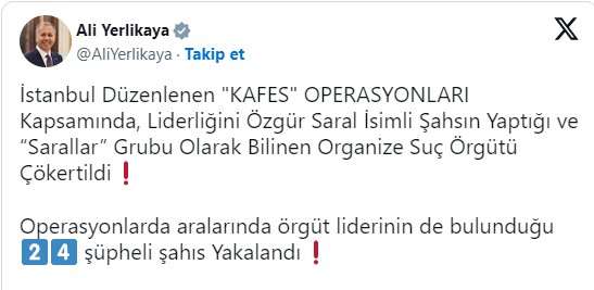 Sarallar çetesi çökertildi