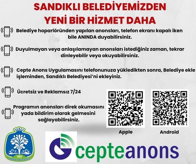 Afyon'da Belediye Anonsları Artık Cepte