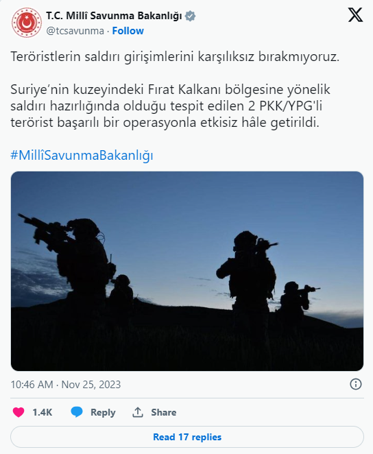 2 Terörist Etkisiz Hale Getirildi