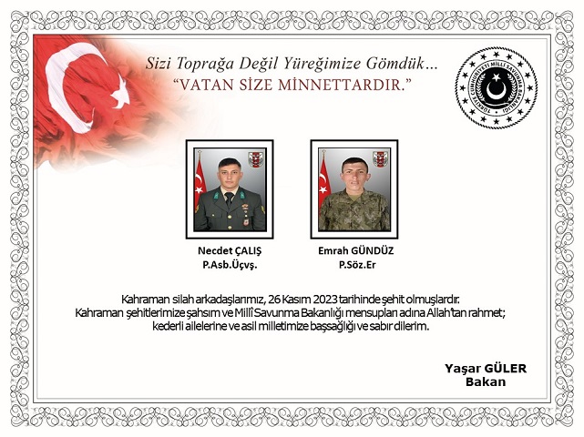 Sınırın Ötesinden Acı Haber Geldi 2 Asker Şehit Oldu