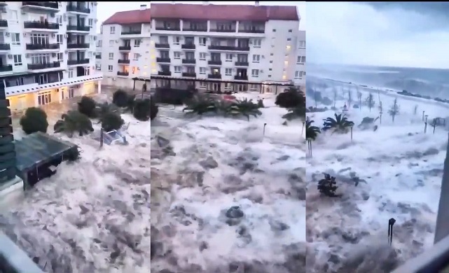 Şiddetli Fırtına Denizi Taşırdı Evler Sular Altında Kaldı