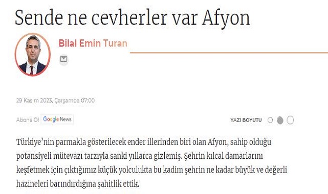 Posta Gazetesi Köşe Yazarı Turan'dan Artuk Aviation Şirketine Övgü Dolu Sözler