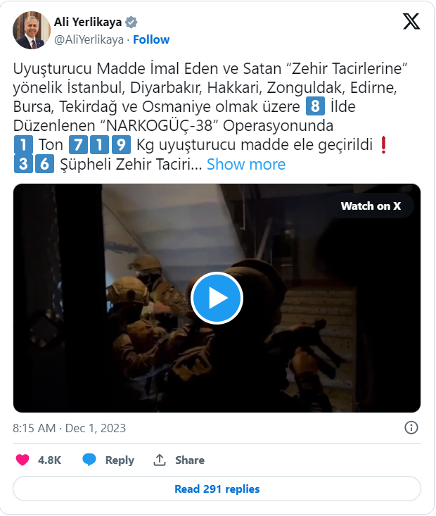Narkogüç-38 Operasyonu'nda 36 Şüpheli Gözaltına Alındı