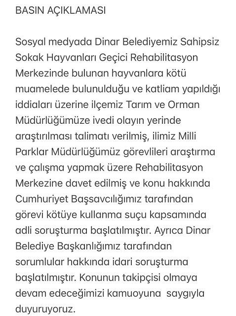 Dinar Beldesindeki İddialar Üzerine Kaymakamlık Devreye Girdi.