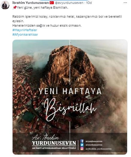 AK Partili Yurdunuseven Yeni Haftaya Başladı