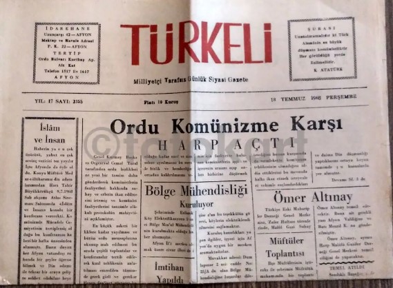 AFYON BASINI'NIN ULU ÇINARI TÜRKELİ GAZETESİ 73 YAŞINDA