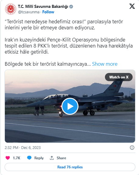 8 Pkk'lı Terörist Etkisiz Hale Getirildi