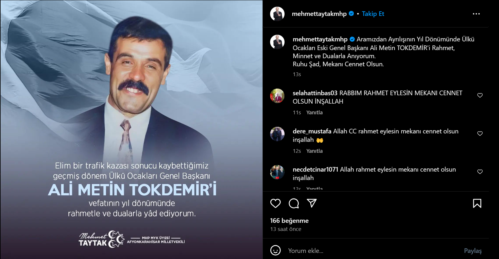 Milletvekili Taytak Merhum Tokdemir’i Andı