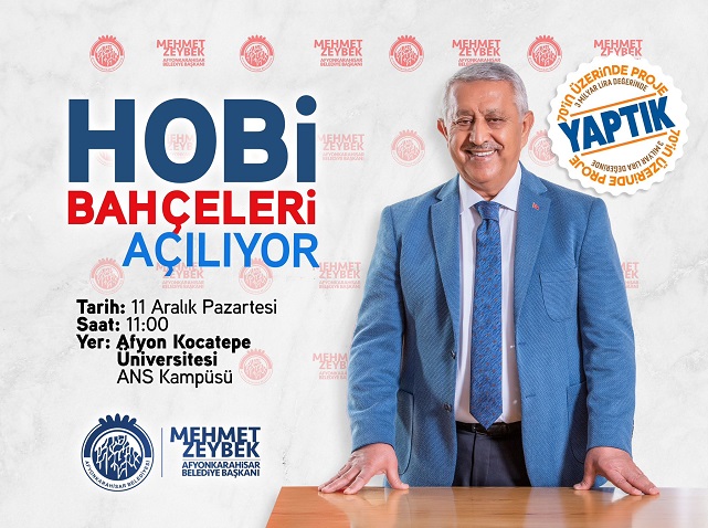 Afyon'da Hobi Bahçeleri Açılıyor. Müjdeyi  Başkan Zeybek Duyurdu