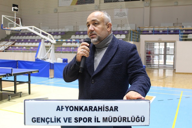 Afyon'da Masa Tenisi  Turnuvaları Başladı. Açılış Konuşmasını  Müdür Kasapoğlu Yaptı
