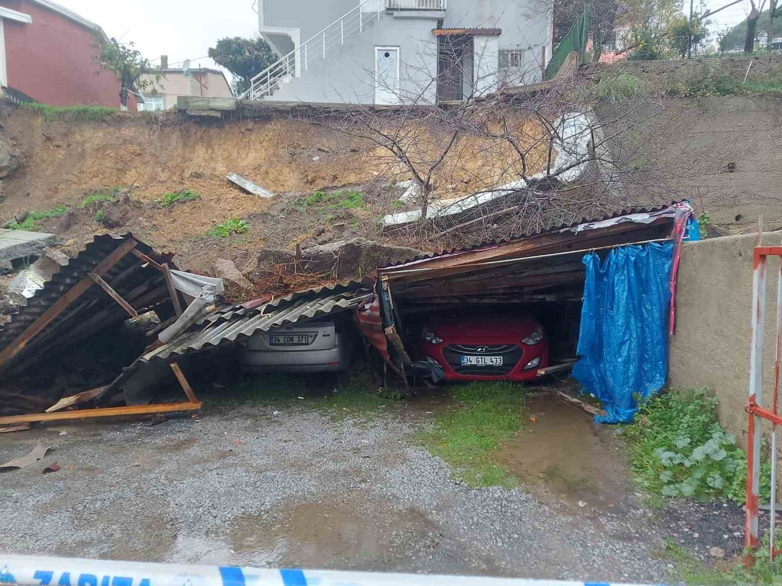 İstinat duvarı yağışa dayanamadı