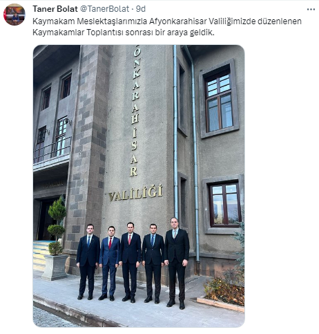 Bolvadin Kaymakamı Bolat Toplantıya Katıldı. Meslektaşlarıyla Bir Araya Geldi