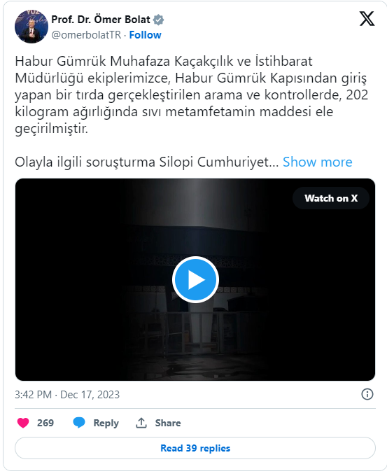 Habur Gümrük Kapısı'nda Sıvı Metamfetamin Ele Geçirildi