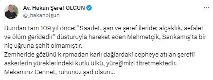 İYİ Partili Olgun Sarıkamış Şehitlerini Andı.