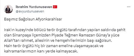 AK Partili Yurdunuseven ''Başımız Sağ Olsun Afyonkarahisar''