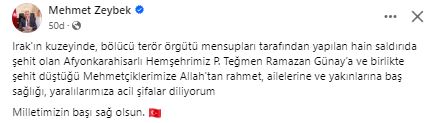 Afyonlu Şehide Taziye Başkan Zeybek'ten Geldi