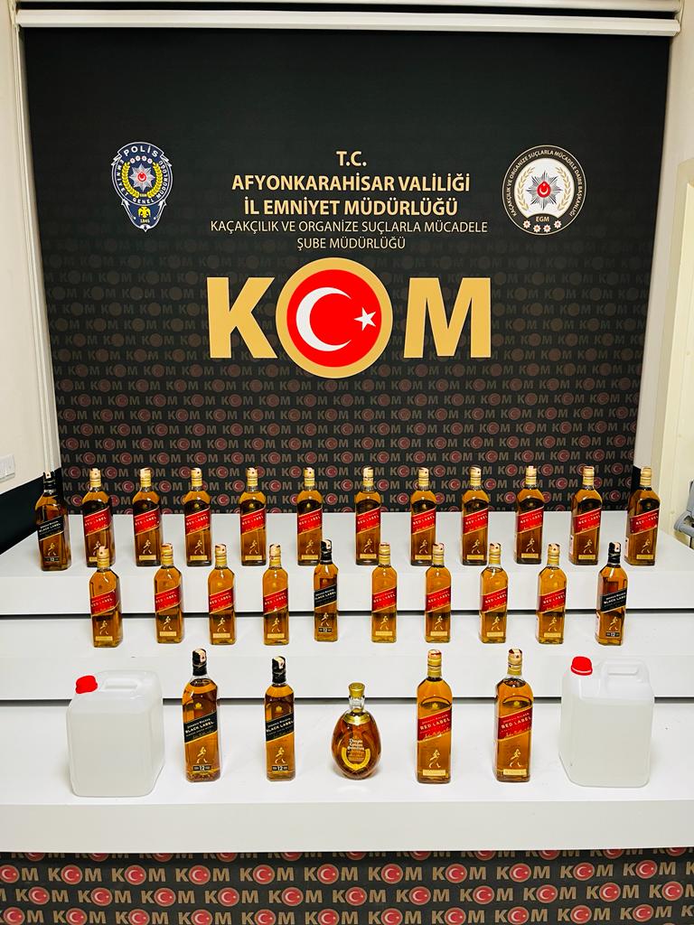 Afyon’da Sahte Alkol Operasyonu: 1 Kişi Yakalandı