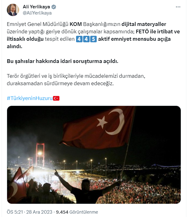 Son Dakika: 445 Emniyet Mensubu Açığa Alındı!