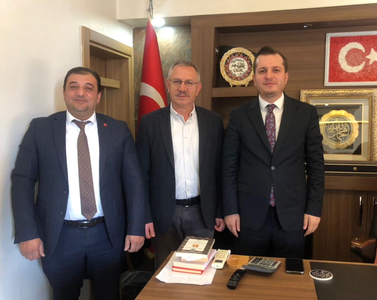 SAADET PARTİSİ YETKİLİLERİ, BÜYÜK KALECİK BELEDİYE BAŞKANI ABDULLAH ÇELİK'İ ZİYARET ETTİ