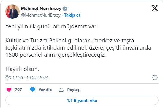 1500 PERSONEL ALINACAK!
