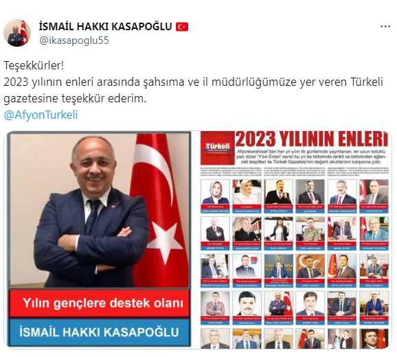 Kasapoğlu'ndan Türkeli'ne teşekkür...
