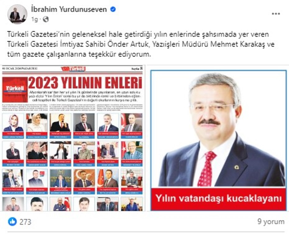 Yurdunuseven, Yılın Vatandaşı Kucaklayan vekili