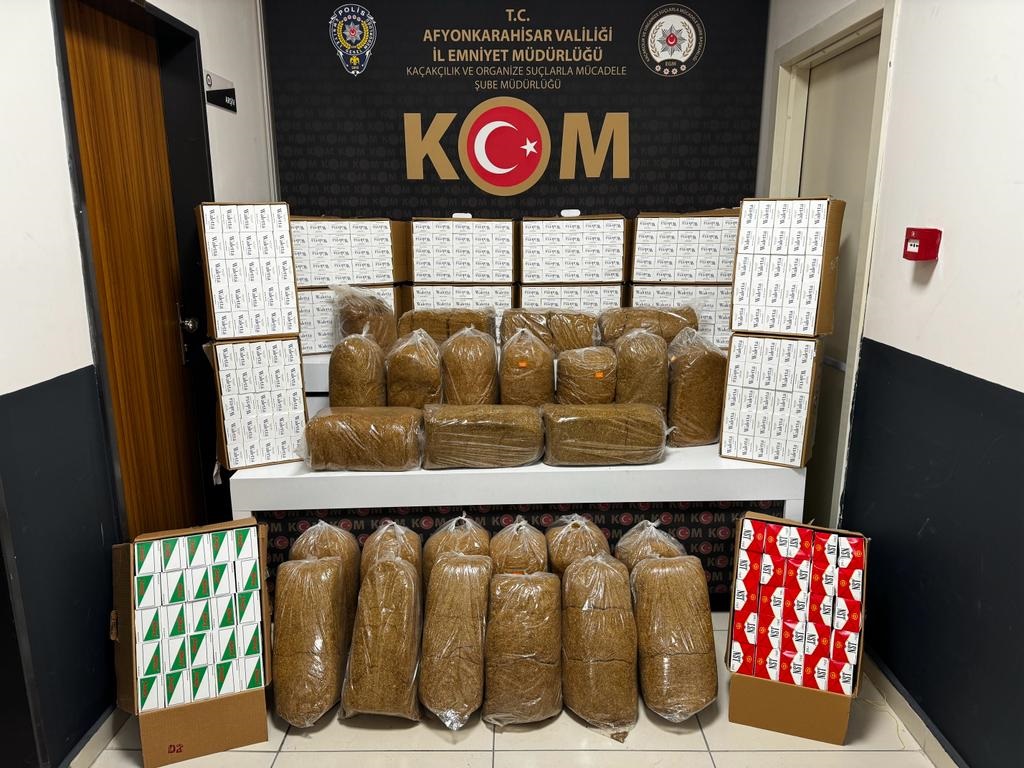 Afyon'da Kaçak Tütüne Geçit Yok Polis Kıskıvrak Yakaladı
