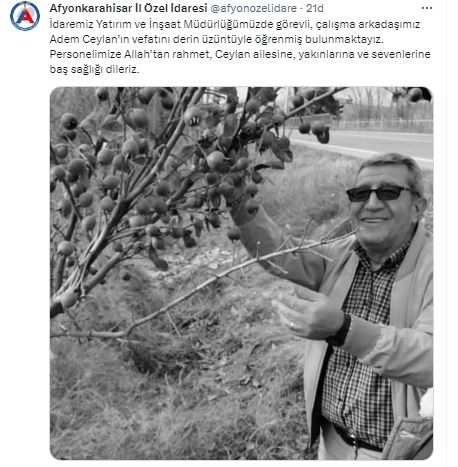 İl Özel İdaresinin Acı Kaybı Adem Ceylan Hayatını Kaybetti