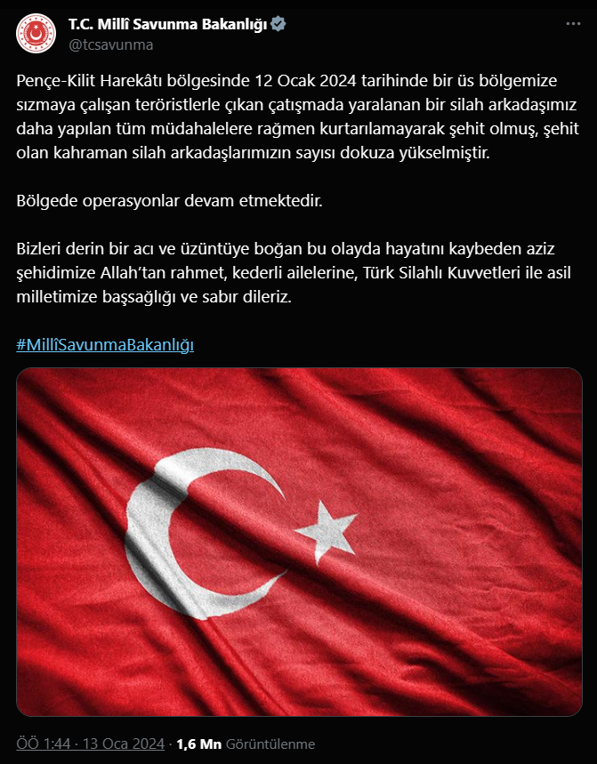 Vatan Sağ Olsun!  Yarım Saat Arayla Üç Askerin Daha Şehit Haberi Geldi